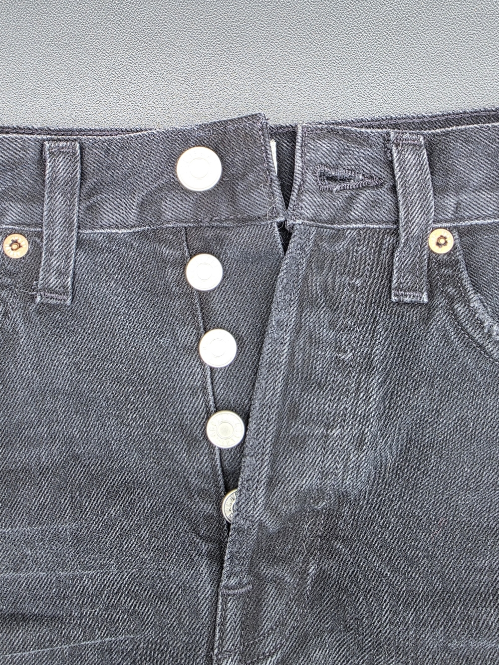 AGOLDE Black High-Rise Parker Long Denim Shorts Size 24 - Picture 4 of 7